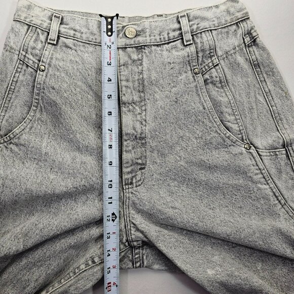 Vintage Lee High Rise Mom Jeans Women's Size 28x29" Light Gray Stone Wash - Picture 10 of 11
